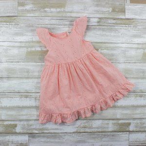 OshKosh B'Gosh Peach Eyelet Dress, 2 Piece Set, 12M